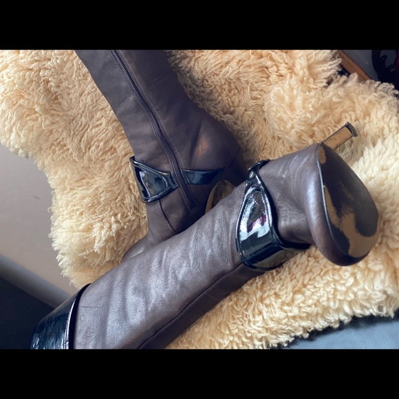 Nine West, Tall chocolate heeled boots - Picture 2 of 6
